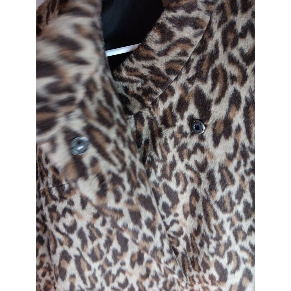 NWT Chicos Sz 1 Fierce Faux Fur Ekimma Jacket Leopard Brown Tan Rocky Mt Taupe - Picture 5 of 10
